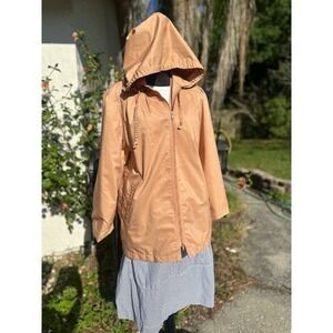 Vintage London Fog Rain Coat - Women's Size 11/12 - Large - Peach - Small Flaw